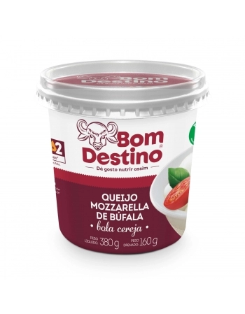 QUEIJO MUSSARELA BUFALA BOLA SORO 10G BOM DESTINO 160G (POTE)